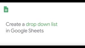 Create a drop down list in Google Sheets