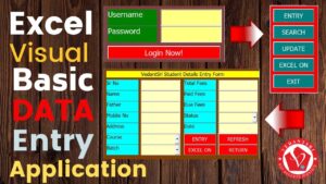1.How to Make Excel VBA Data Entry Application for Beginners | VedantSri Excel VBA Project Class