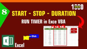 #8 – Run Timer Start – Stop – Duration in Excel VBA | Learn Excel | MsOffice Learning | Excel VBA