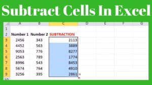 How to Subtract Cells in Microsoft Excel 2017