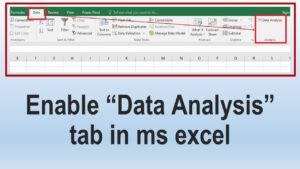 How to enable Data Analysis tab in ms excel | Automates data analysis