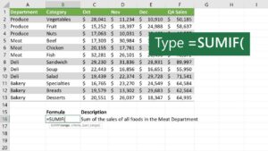 How to use the SUMIF function in Microsoft Excel